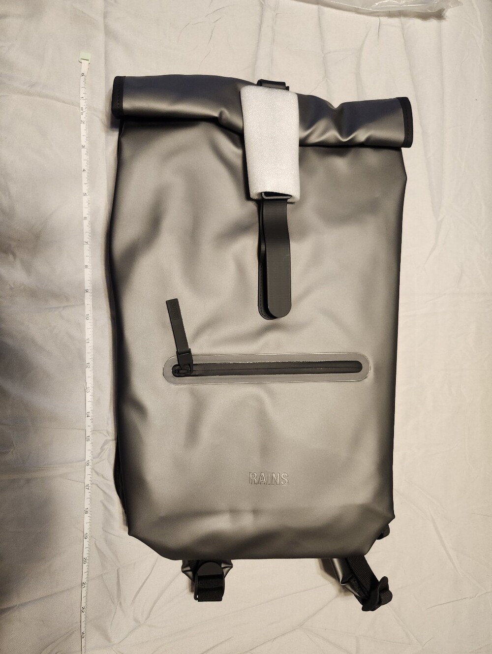 Rains Roll-Top Rucksack W3 metallic Grey